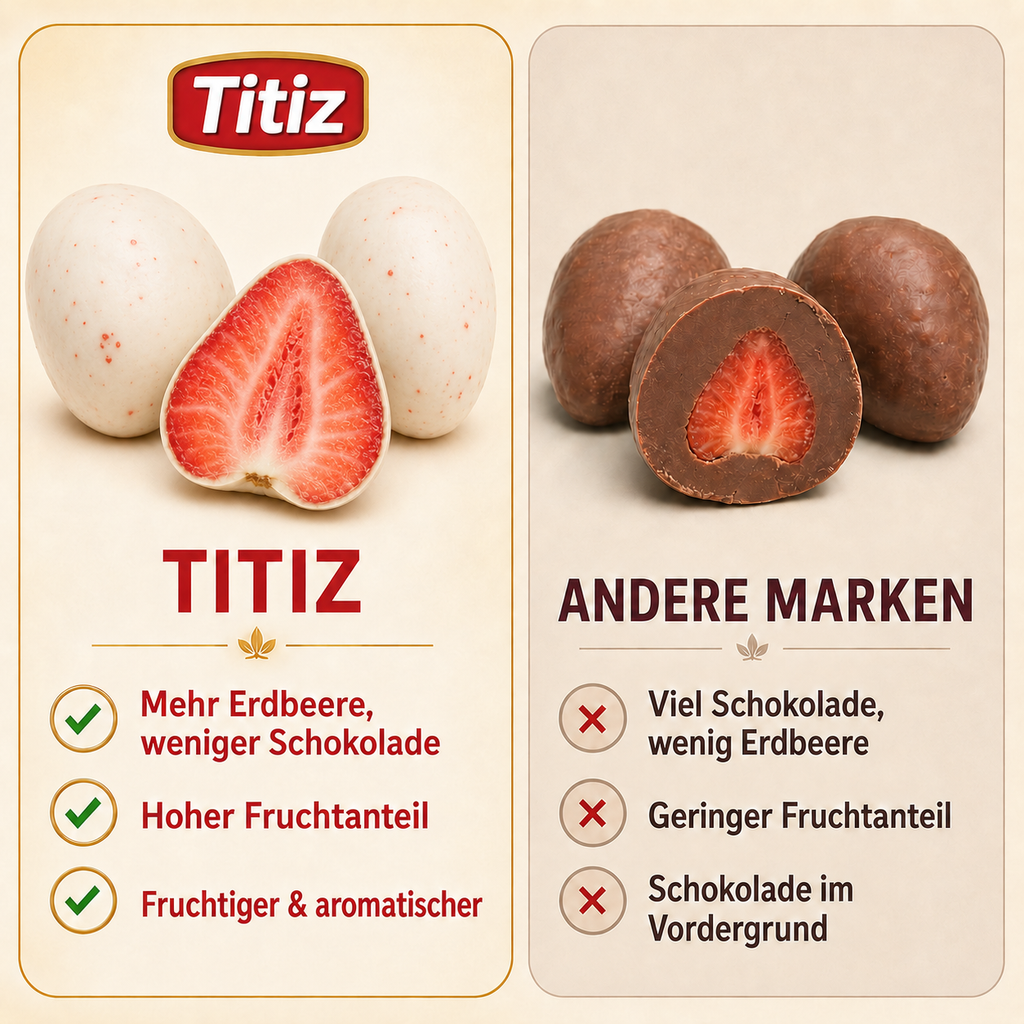 Titiz Crunchy Erdbeeren mit Milchcreme – 100 g