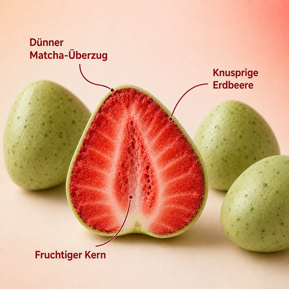 Titiz Crunchy Erdbeeren mit Matcha – 100 g