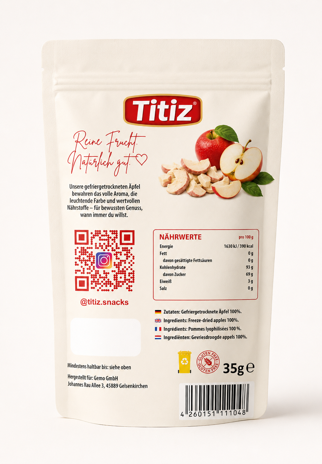 Gefriergetrocknete Apfel - 35g